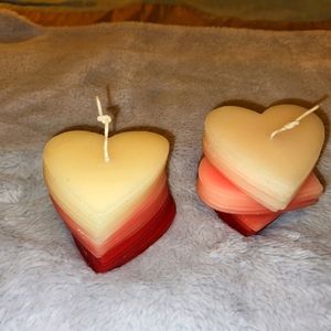 Decorative heart shaped candles